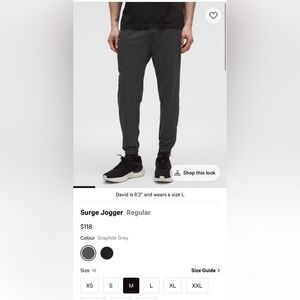 Lululemon Surge Jogger - Graphite Grey